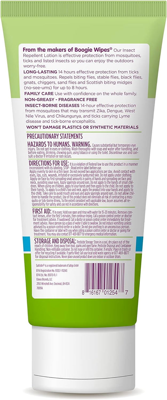 Boogie Insect Repellent Lotion, Keep Mosquitoes, Ticks And Flies Off, Deet Alternative Repellent, Up To 14-Hour Protection, Fragrance-Free, 6 Ounce Odorless Lotion