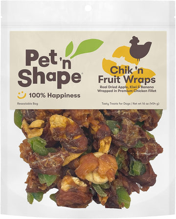 Pet 'N Shape Chik 'N & Fruit Wraps, 16 Oz - Healthy, Protein Rich Treats For Dogs