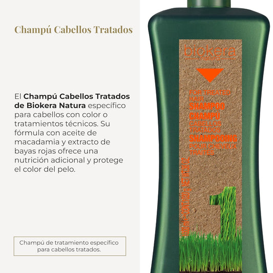 Salerm Biokera Natura Shampoo For Treated Hair, 1000 Milliliter