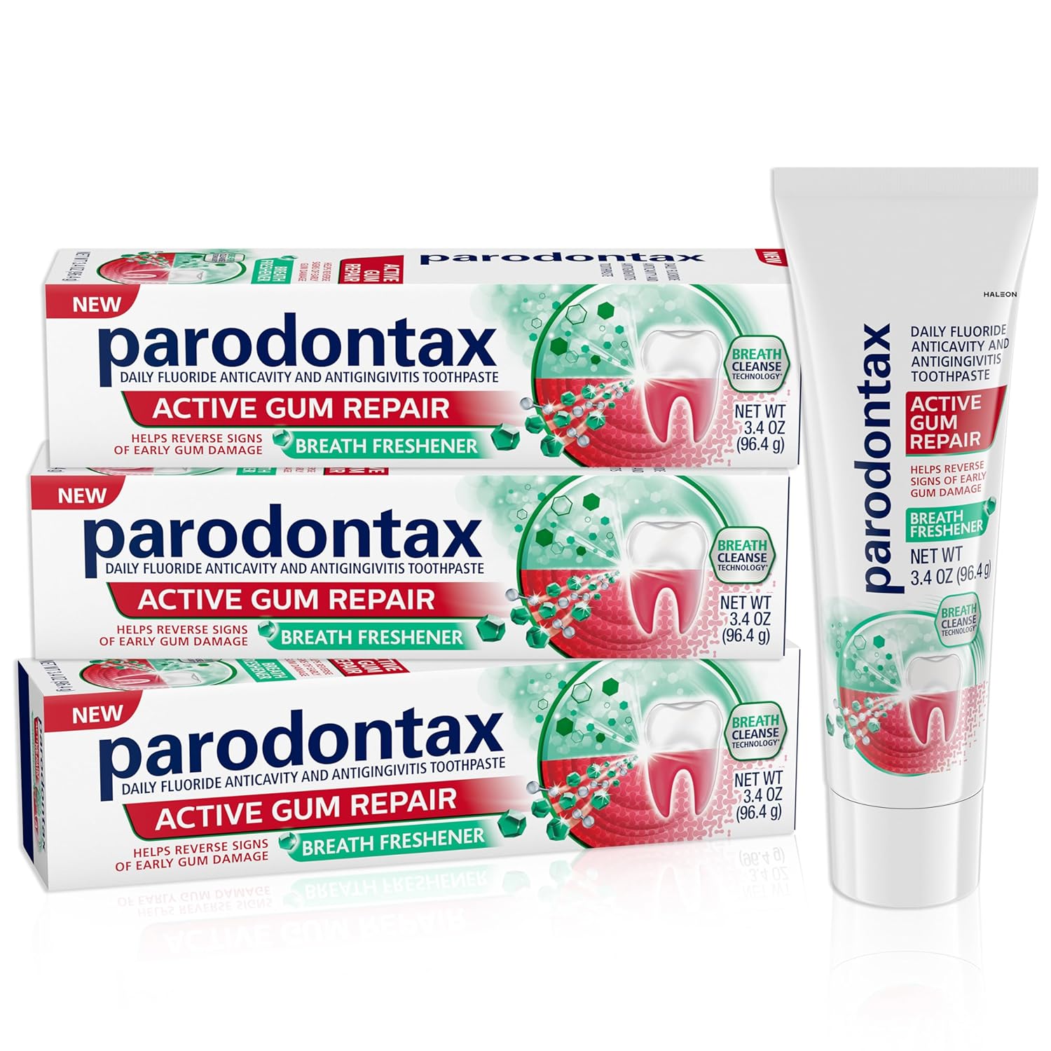 Parodontax Active Gum Repair Breath Freshener Toothpaste, 3X3.4 Oz