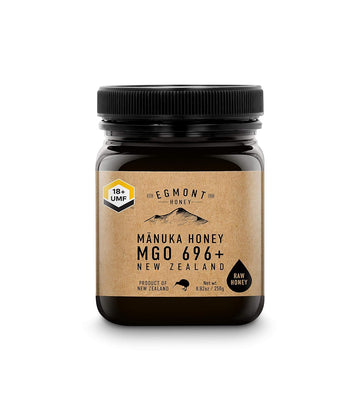 Egmont Honey Raw Manuka Honey Mgo 696+ Umf 18+ 8.8Oz(250G) Non-Gmo, Kosher, Recycled Plastic Jar, Traceable 100% Pure Authentic New Zealand Honey, Umf & Mgo Certified