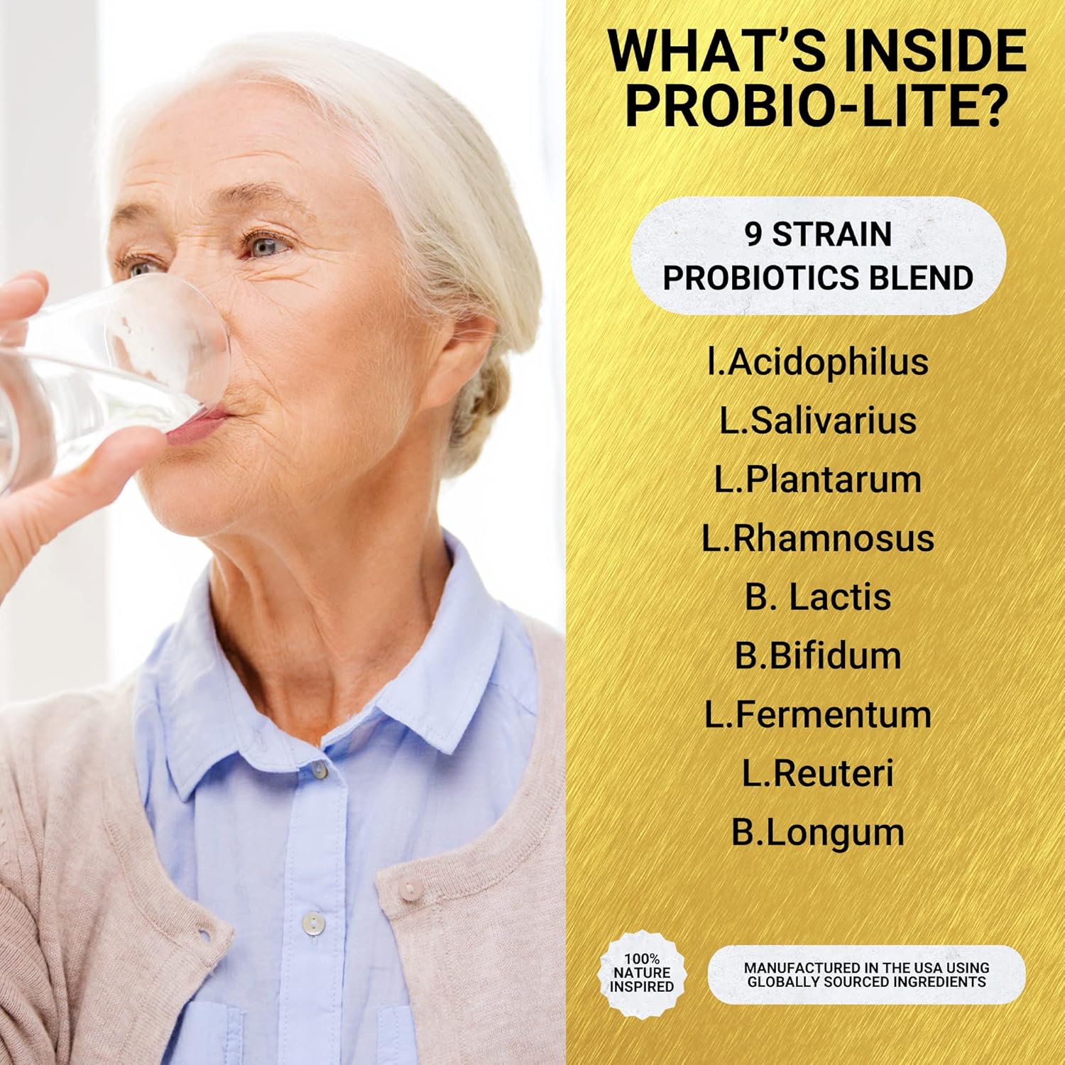 Golden After 50 Probio-Lite - For Gut Health And Digestion Support - Probiotics For Men And Women - 30 Gelatin Capsules - Probiotics For Occasional Heartburn, Gas, Indigestion : Health & Household