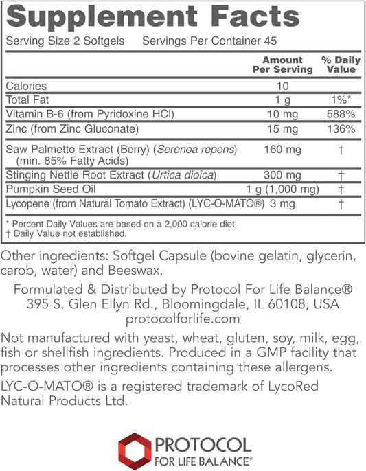 Protocol Ortho Prostate - Saw Palmetto Prostate Health Supplements for Men - 90 Softgels