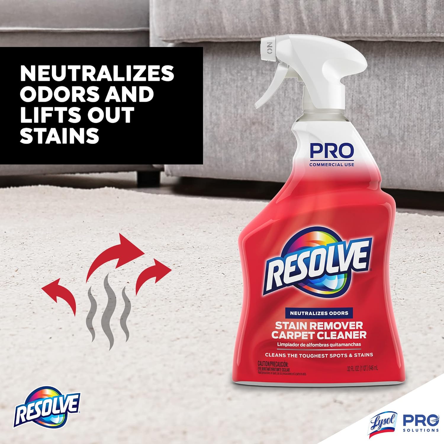 Resolve Professional Strength Spot And Stain Carpet Cleaner, Carpet Cleaner, Carpet Cleaner Solution, 32 Fl Oz