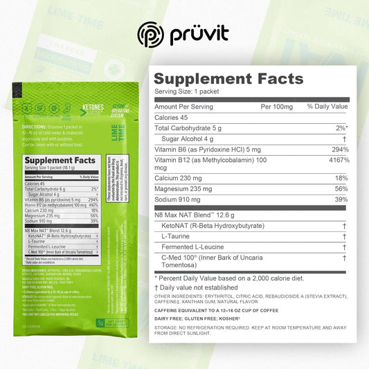 Keto//Os Nat Lime Time Keto Supplements – Charged - Supplement For Men And Women (20 Count)