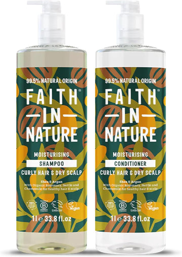 Faith In Nature 2 X 1L Natural Lavender & Geranium Shampoo And Conditioner Set, Nourishing, Vegan & Cruelty Free, No Sls Or Parabens, For Normal To Dry Hair