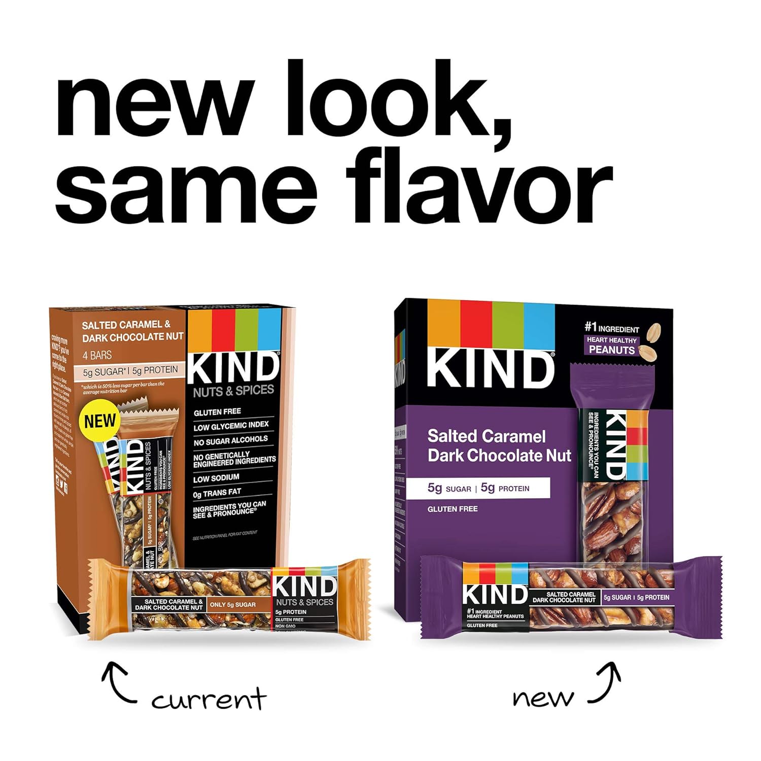 KIND Nut Bars, Salted Caramel Dark Chocolate Nut, 1.4 Ounce, 60 Count, Gluten Free, 5g Sugar, 6g Protein