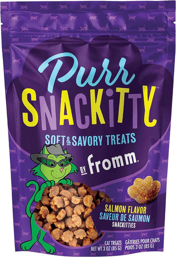 Fromm Purrsnackitty Salmon Flavor Snackitties Treats - Premium Soft & Savory Cat Treats - 3 Oz