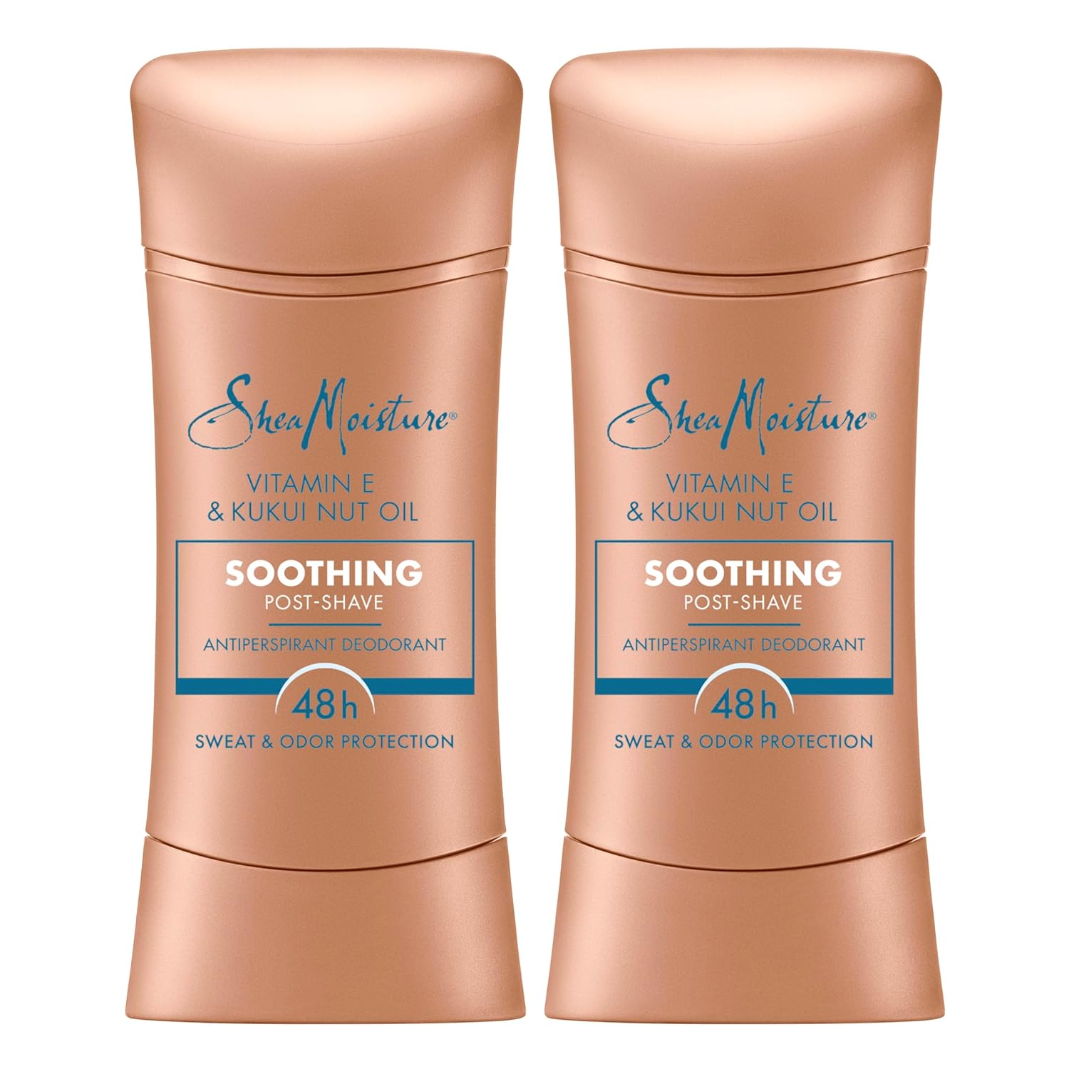Shea Moisture Antiperspirant Deodorant Stick Soothing Vitamin E & Kukui Nut Oil, 2 count for 48HR Sweat & Odor Protection with No Parabens & No Mineral Oil 2.6 oz