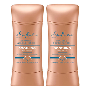 Sheamoisture Antiperspirant Deodorant Stick Soothing Vitamin E & Kukui Nut Oil, 2 Count For 48Hr Sweat & Odor Protection With No Parabens & No Mineral Oil 2.6 Oz