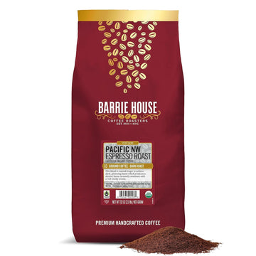Barrie House Pacific Northwest Espresso Roast Ground Coffee| Dark Roast | Full-Bodied Flavor | 100% Arabica Coffee Beans I 2 Lb Bag