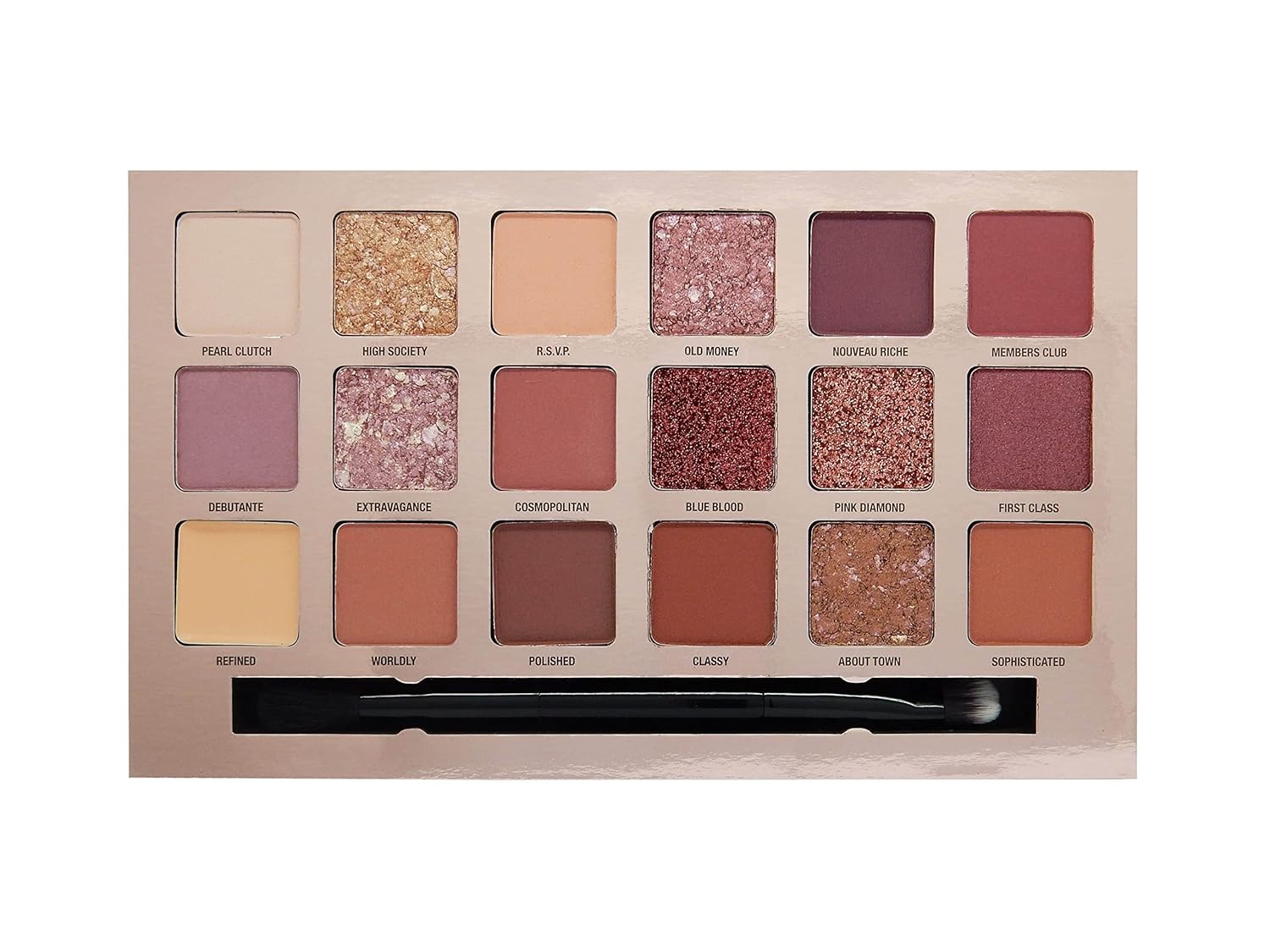 W7 Socialite Pressed Pigment Palette - 18 Pink Nude Colors - Flawless Long-Lasting Glam Makeup : Beauty & Personal Care