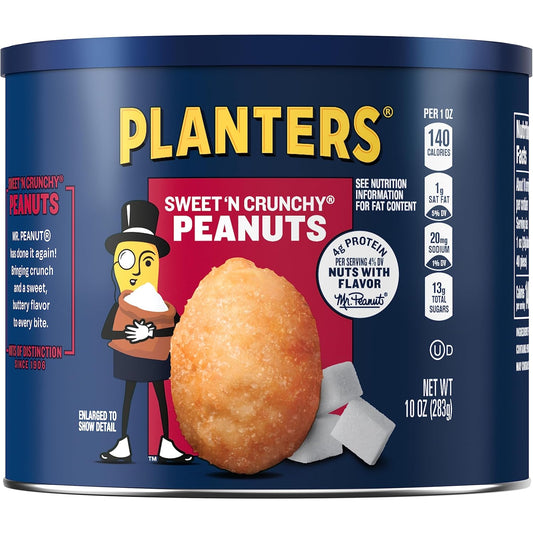 Planters Sweet 'N Crunchy Peanuts, 10 Oz. Can (Pack Of 6)