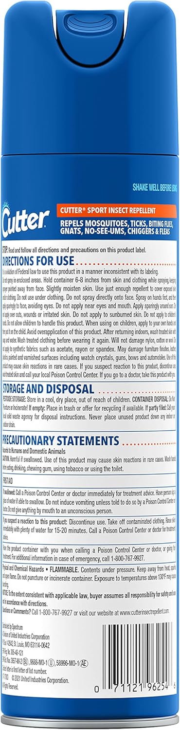 Cutter Sport Insect Repellent (Aerosol) (11 Oz), Plain