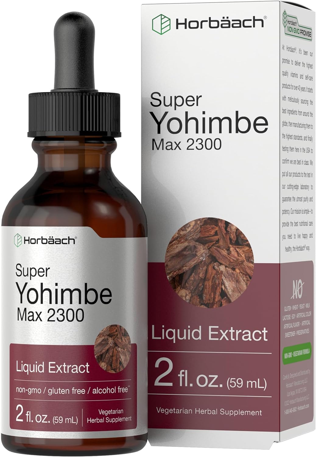 Horbach Super Yohimbe Bark Extract | 2 Oz | Alcohol and Sugar Free Formula | Vegetarian, Non-GMO, Gluten Free Liquid Supplement