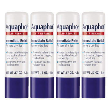 Aquaphor Lip Repair Stick - Soothes Dry Chapped Lips - 0.17 Ounce (Pack Of 4)