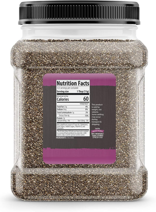 Birch & Meadow 3 Lb Of Chia Seeds, Nutty Flavor, Smoothies & Baked Goods