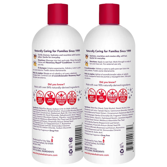 Fairy Tales Rosemary Repel Shampoo And Conditioner Duo - Kids' Favorite Scent, Lice Deterrent (Pack Of 2)