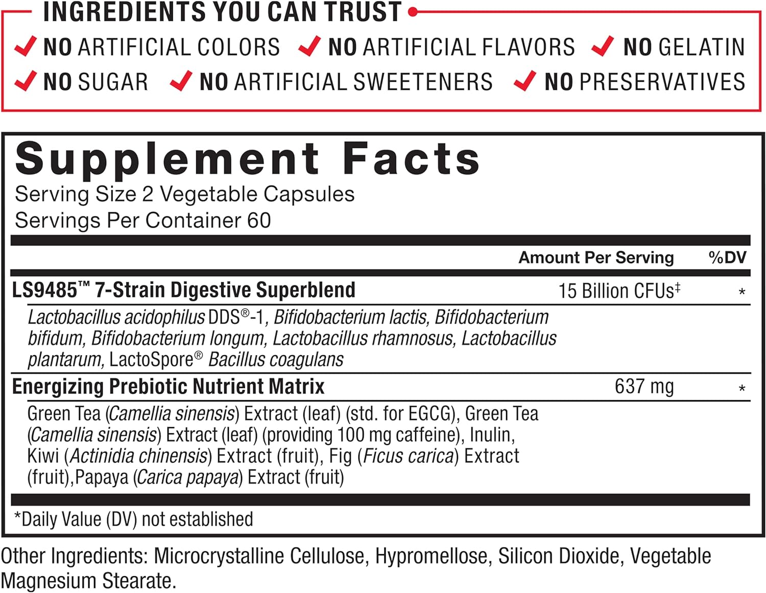 Force Factor ProbioSlim Extra Strength Probiotic Supplement for Women and Men with 30 Billion CFUs and Green Tea Extract for Gut Health Support, Bloating and Gas Relief, 120 Count (Pack of 3) : Health & Household