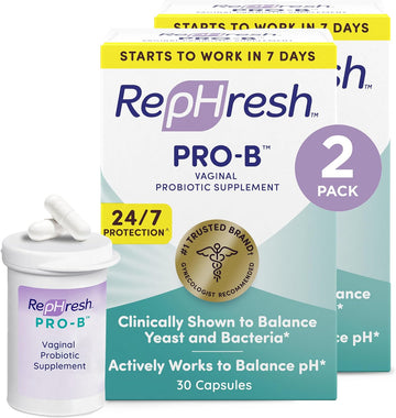 Rephresh Pro-B Probiotic Supplement For Women, 30 Oral Capsules (Pack Of 2)