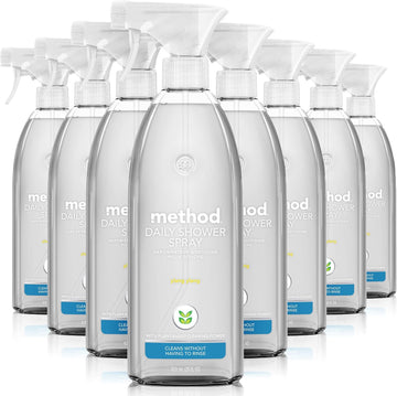 Method Daily Shower Cleaner Spray; Plant-Based & Biodegradable Formula; Spray And Walk Away - No Scrubbing Necessary; Ylang Ylang Scent; 28 Fl Oz (Pack Of 8); Packaging May Vary