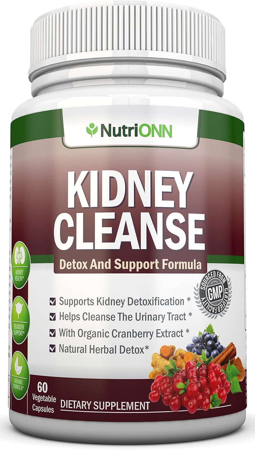 Kidney Cleanse - Detox And Support For Urinary Tract, Bladder And Kidneys - All Natural Herbal Supplement Formula With Organic Cranberry, Astragalus, Turmeric, Goldenrod, Gravel Root, Juniper And More