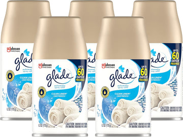 5 Glade Automatic Spray Air Freshener Refill, Clean Linen, 6.2 Ounce (Pack of 5)