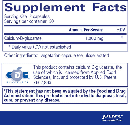 Pure Encapsulations Calcium-D-Glucarate | Supplement To Support Cellular Health In The Liver, Lungs, Breast, And Colon* | 60 Capsules