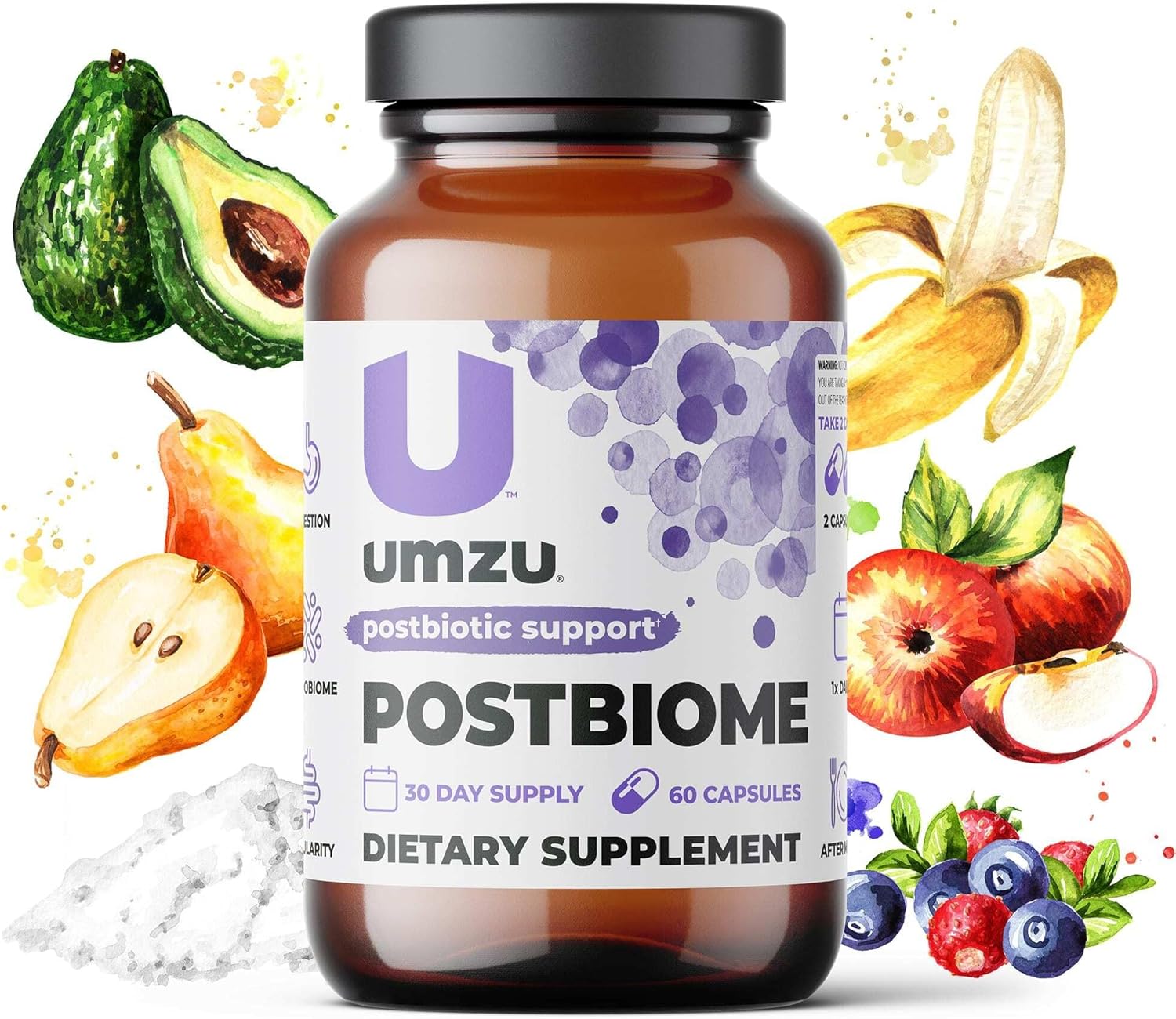 UMZU Postbiome Supplement | for Optimal Gut Health, Digestive Function & Well-Being | Tributyrin (CoreBiome) to Enhance Gut Barrier, Motility & Inflammatory Response (30 Day Supply | 60 Capsules) : Health & Household