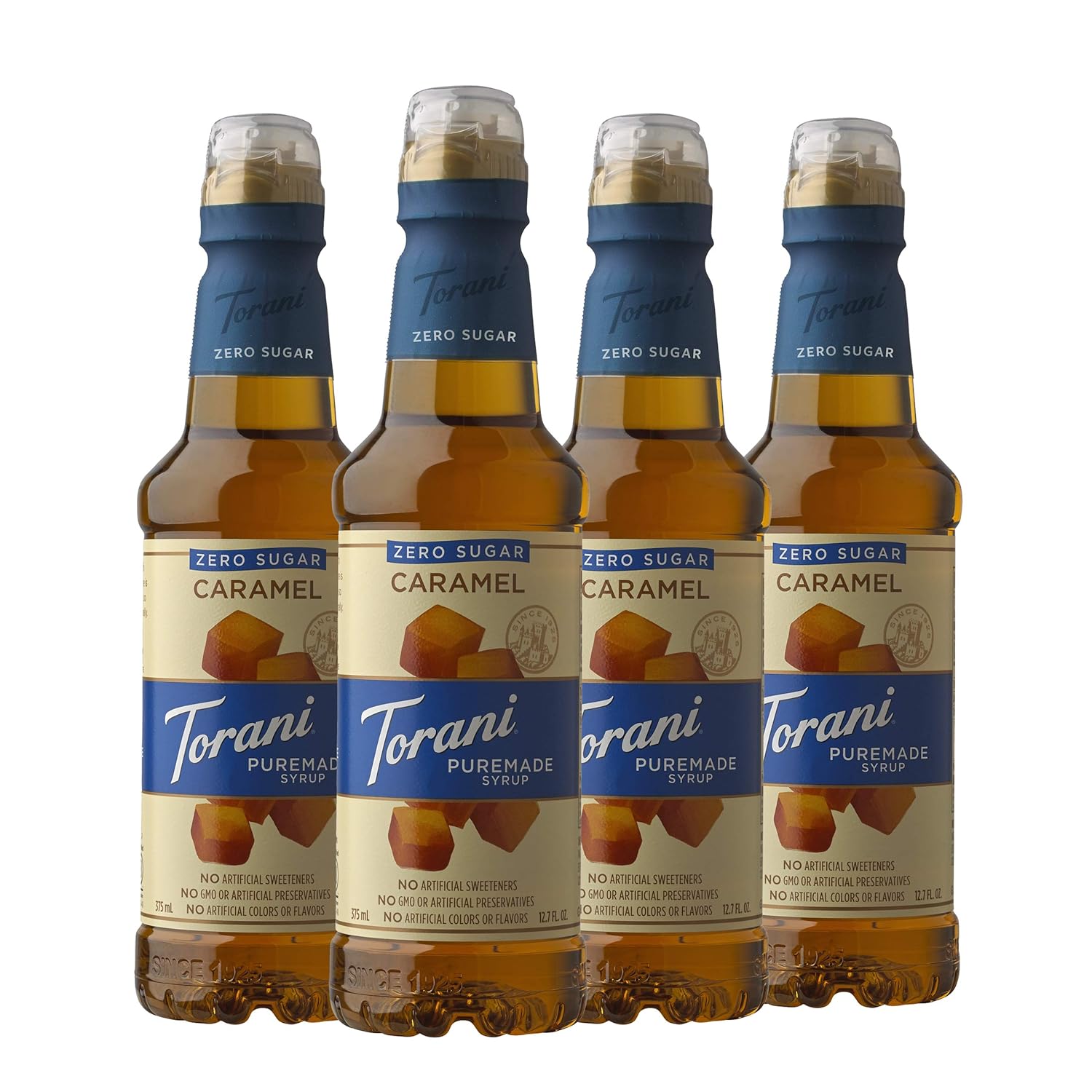 Torani Puremade Zero Sugar Syrup, Caramel, 12.7 Ounce (Pack Of 4)