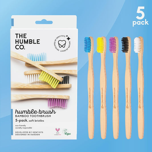 5 Pack Bamboo Toothbrush Soft
