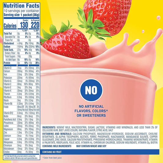 Carnation Breakfast Essentials Complete Nutritional Drink Strawberry 1.26 Oz. Packet 60 Ct