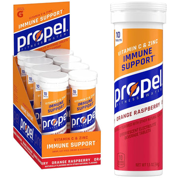 Propel Immune Support Tablets, Orange Raspberry, Makes 16.9oz Fl Oz (Pack of 80)