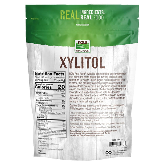 Now Foods, Xylitol, Pure With No Added Ingredients, Keto-Friendly, Low Glycemic Impact, Low Calorie, 2.5-Pound (Packaging May Vary)