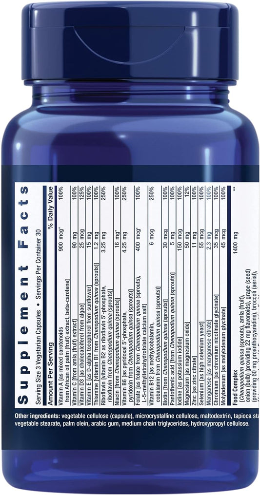 Life Extension Plant-Based Multivitamin – Plant Derived Vitamins And Minerals Supplement For General Health - Nutrients From Fruits & Veggies - Gluten-Free, Non-Gmo, Vegetarian – 90 Capsules