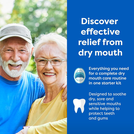Oralieve Dry Mouth Relief Starter Kit (Includes Moisturising Dry Mouth Gel 50Ml, Moisturising Spray 50Ml, Ultra Mild Toothpaste 75Ml, Alcohol-Free Mouthwash 500Ml & Nourishing Lip Care 10Ml)