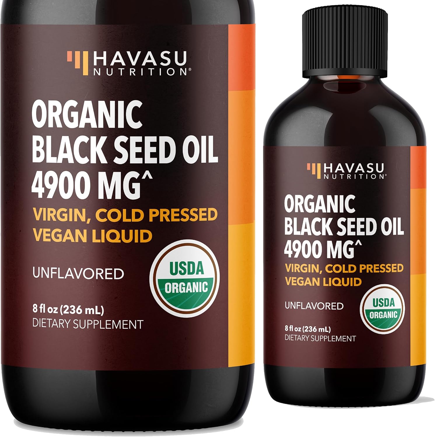 Organic Black Seed Oil Cold Pressed Liquid - Black Seed Oil Organic Cold Pressed Liquid For Immune Support & Digestive Health - Hair Superfood - 8 Fl Oz Vegan, Non-Gmo, Organic Black Cumin Seed Oil