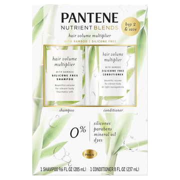 Pantene Nutrient Blends Hair Volume Multiplier With Bamboo Shampoo And Conditioner Dual Pack For Fine Hair