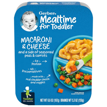 Gerber Macaroni & Cheese With Side Of Seasoned Peas & Carrots, 6.6 Oz