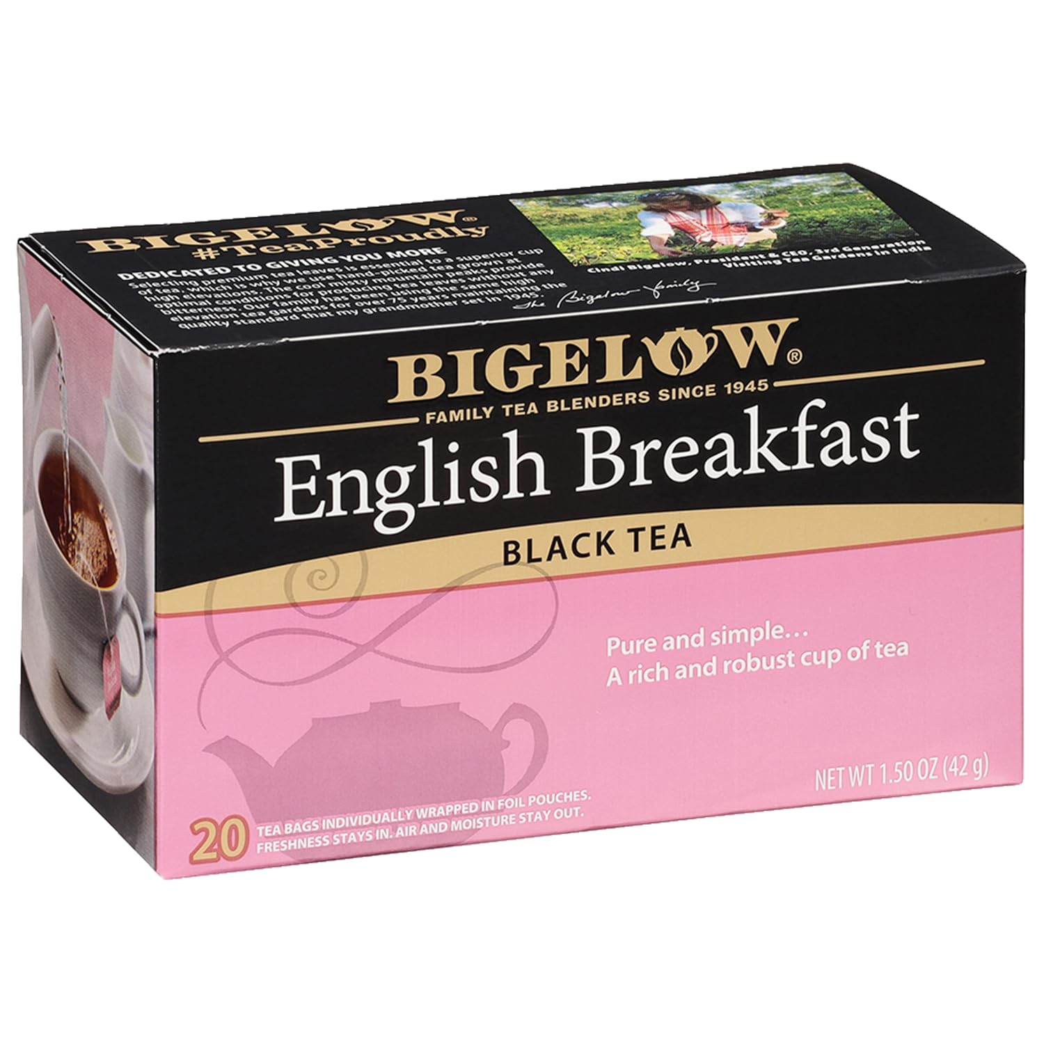 Bigelow Tea English Breakfast Black Tea, Caffeinated Tea, 20 Count Box (Pack Of 6), 120 Total Tea Bags