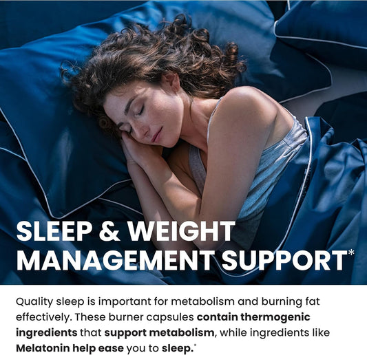 Night Time Fat Burner To Shred While You Sleep | Belly Fat Burner, Carb Blocker & Weight Loss Support Supplements | Lose Weight, Support Metabolism & Fall Asleep Fast | 60 Nighttime Diet Pills