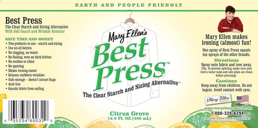 Mary Ellen's Best Press Clear Starch Alternative 16.9 Ounces-Citrus Grove