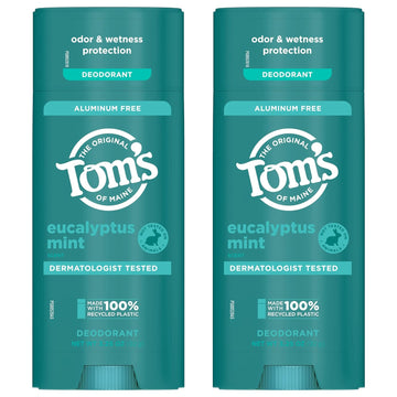 Tom’s of Maine Eucalyptus Mint Natural Deodorant for Men and Women, Aluminum Free, 3.25 oz, 2-Pack