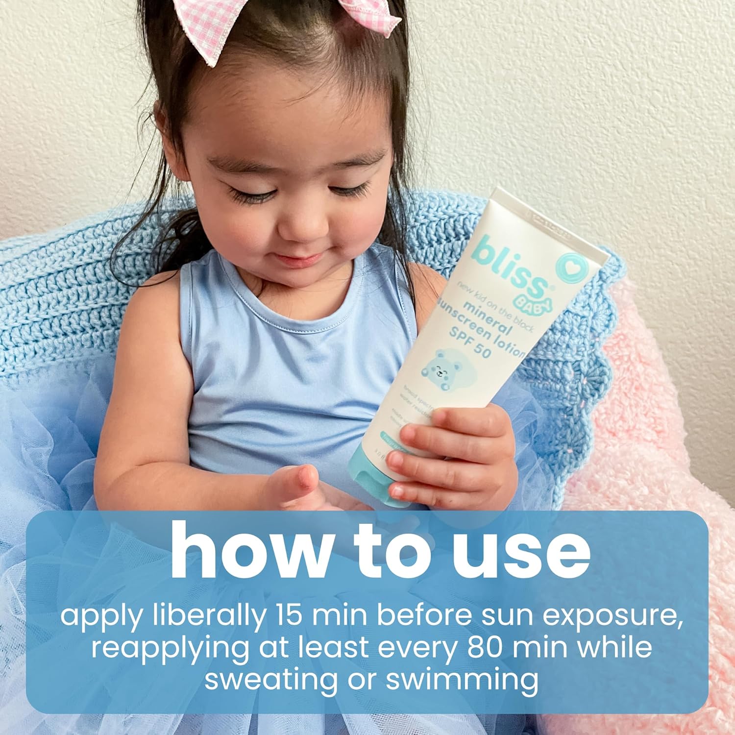 Bliss Baby Sunscreen, Premium Spf 50 Sunscreen Mineral Lotion, Natural Zinc Oxide, Hypoallergenic, Non-Toxic, Water-Resistant, Vegan, Sensitive Skin - For Babies, Toddlers, Kids & Whole Family : Baby