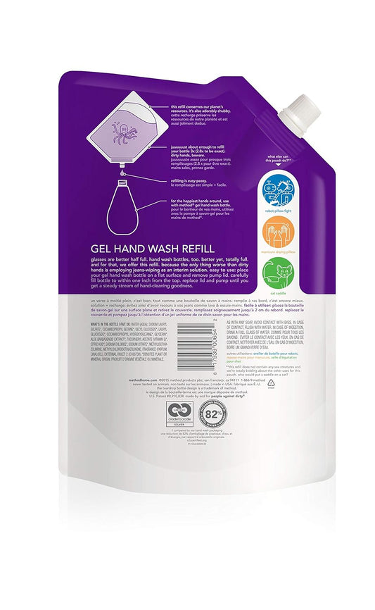 Method Gel Hand Soap Refill, French Lavender, Biodegradable Formula, 34 Fl Oz (Pack Of 6)