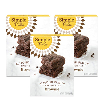 Simple Mills Almond Flour Baking Mix, Chocolate Brownie Mix - Gluten Free, Plant Based, 12.9 Ounce (Pack of 3)