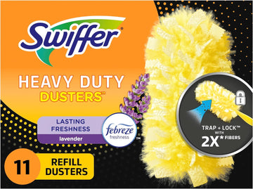 Swiffer Dusters Heavy Duty Multi-Surface Duster Refills For Cleaning, Lavender Scent, 11 Count