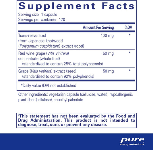 Pure Encapsulations Resveratrol Extra | Supplement to Support Healthy Cellular and Cardiovascular Function* | 120 Capsules
