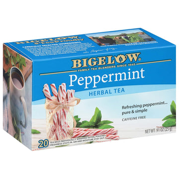 Bigelow Peppermint Caffeine Free Herbal Tea, 20 Ct