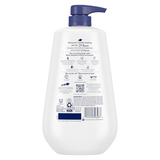 Dove Body Wash With Pump 3 Count Deep Moisture For 24Hr Lotion-Soft Skin Moisture Moisturizing Skin Cleanser With No Sulfates No Parabens